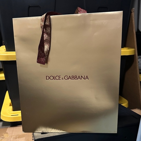 Dolce & Gabbana Other - New Dolce & Gabbana Gold Bag with Burgundy Ribbon